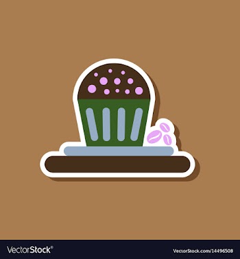 Paper sticker on stylish background coffee vector image
