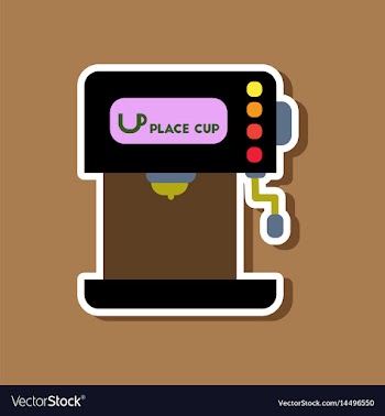 Paper sticker on stylish background coffee vector image