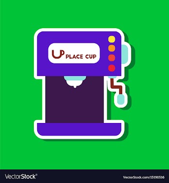 Paper sticker on stylish background coffee vector image