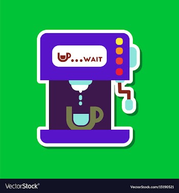 Paper sticker on stylish background coffee vector image