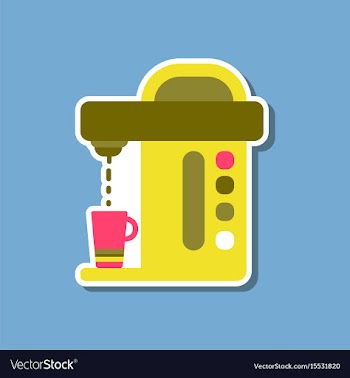 Paper sticker on stylish background coffee vector image