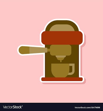 Paper sticker on stylish background coffee vector image