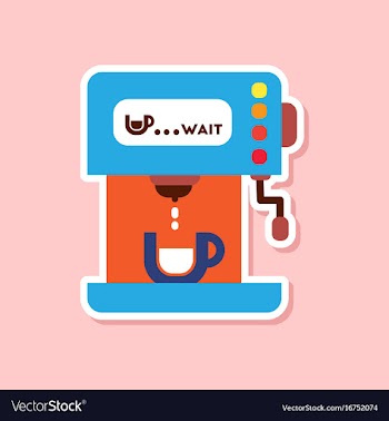 Paper sticker on stylish background coffee vector image
