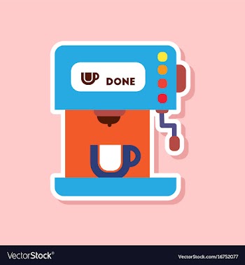 Paper sticker on stylish background coffee vector image