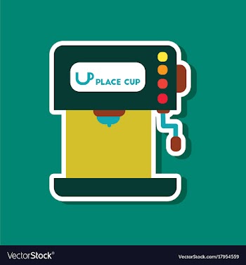 Paper sticker on stylish background coffee vector image