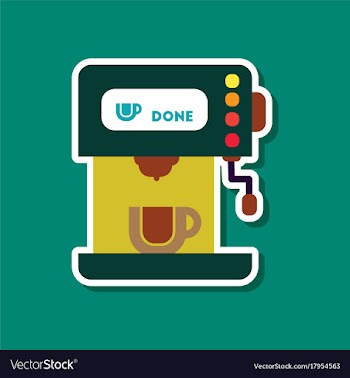 Paper sticker on stylish background coffee vector image