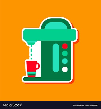 Paper sticker on stylish background coffee vector image