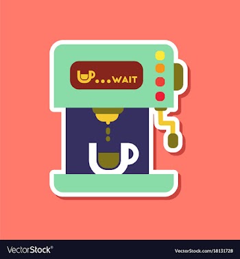 Paper sticker on stylish background coffee vector image