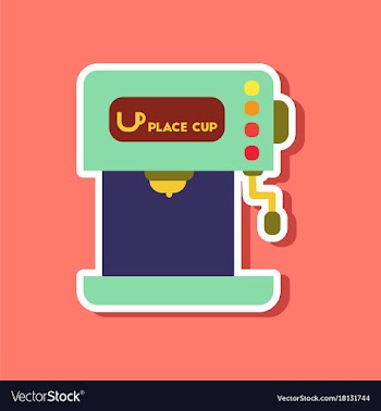 Paper sticker on stylish background coffee vector image