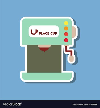 Paper sticker on stylish background coffee vector image