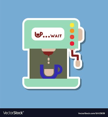Paper sticker on stylish background coffee vector image