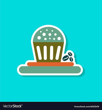 Paper sticker on stylish background coffee vector image