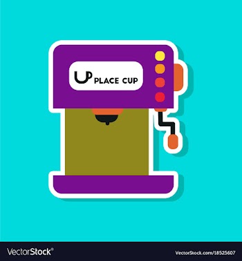 Paper sticker on stylish background coffee vector image