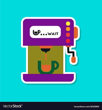 Paper sticker on stylish background coffee vector image