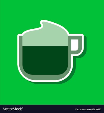 Paper sticker on stylish background coffee with vector image