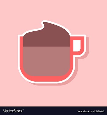 Paper sticker on stylish background coffee with vector image