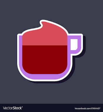 Paper sticker on stylish background coffee with vector image
