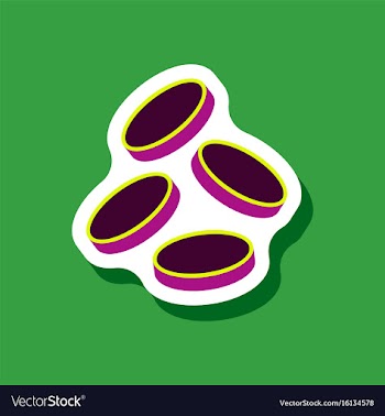 Paper sticker on stylish background coins finance vector image