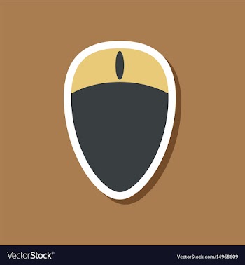 Paper sticker on stylish background computer mouse vector image