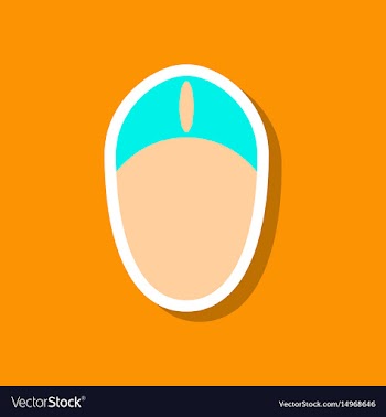 Paper sticker on stylish background computer mouse vector image