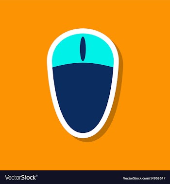 Paper sticker on stylish background computer mouse vector image
