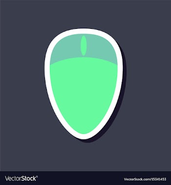 Paper sticker on stylish background computer mouse vector image
