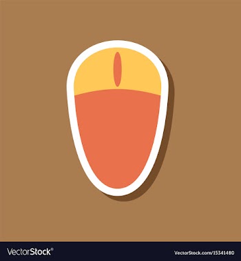 Paper sticker on stylish background computer mouse vector image
