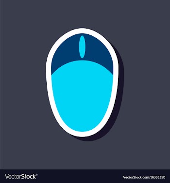 Paper sticker on stylish background computer mouse vector image