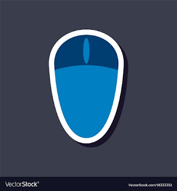 Paper sticker on stylish background computer mouse vector image