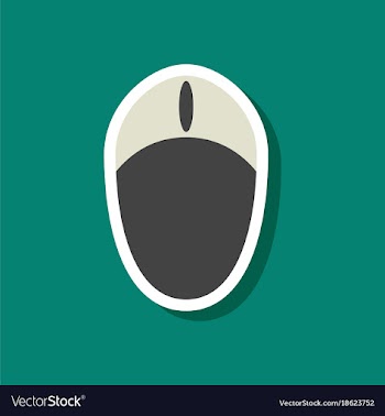 Paper sticker on stylish background computer mouse vector image