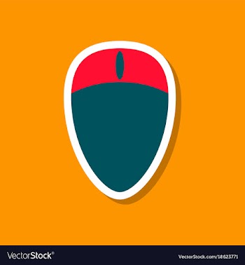 Paper sticker on stylish background computer mouse vector image