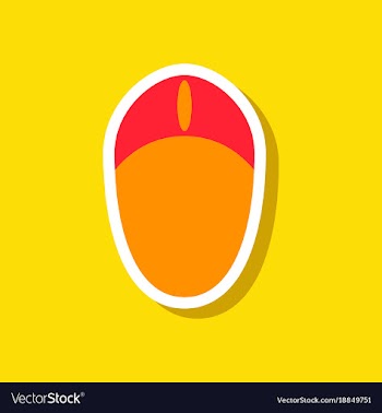 Paper sticker on stylish background computer mouse vector image