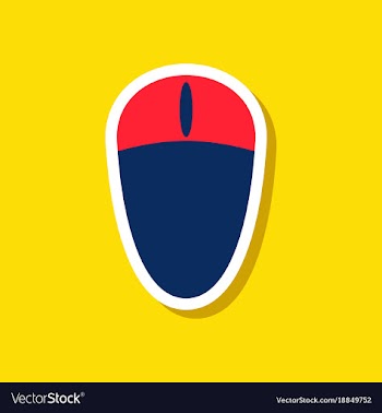 Paper sticker on stylish background computer mouse vector image