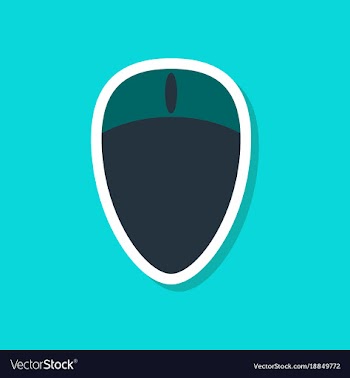 Paper sticker on stylish background computer mouse vector image