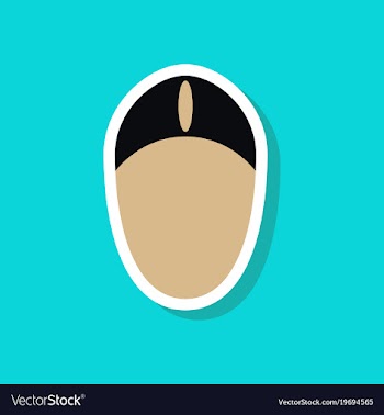 Paper sticker on stylish background computer mouse vector image