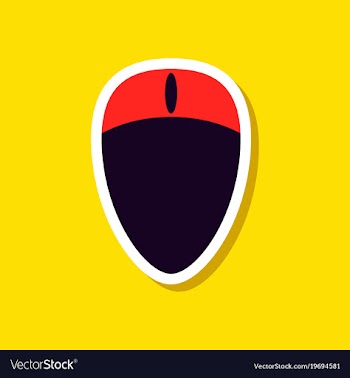 Paper sticker on stylish background computer mouse vector image