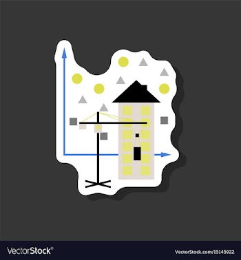 Paper sticker on stylish background construction vector image