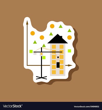 Paper sticker on stylish background construction vector image