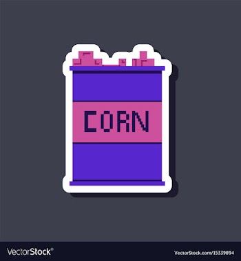Paper sticker on stylish background corn in glass vector image