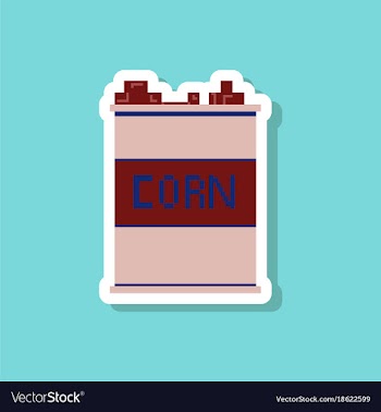 Paper sticker on stylish background corn in glass vector image