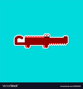 Paper sticker on stylish background crocodile vector image
