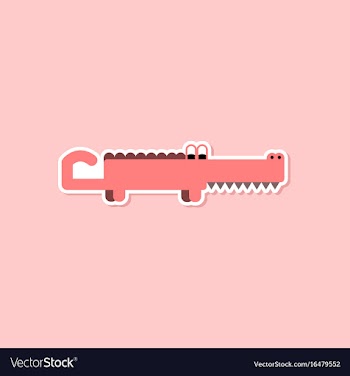 Paper sticker on stylish background crocodile vector image