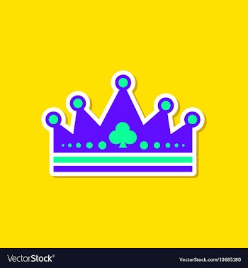 Paper sticker on stylish background crown royal vector image