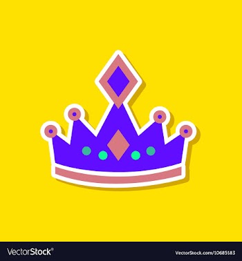 Paper sticker on stylish background crown royal vector image