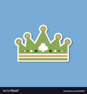 Paper sticker on stylish background crown royal vector image