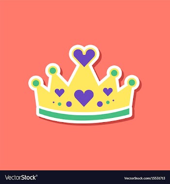Paper sticker on stylish background crown royal vector image
