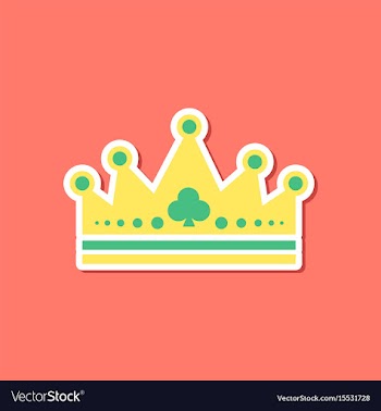Paper sticker on stylish background crown royal vector image