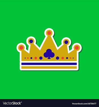 Paper sticker on stylish background crown royal vector image