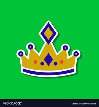 Paper sticker on stylish background crown royal vector image