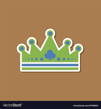 Paper sticker on stylish background crown royal vector image